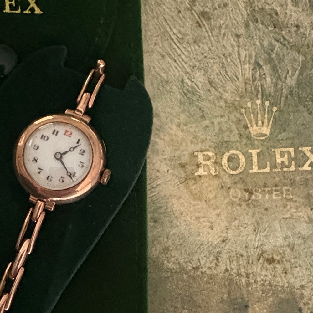 Rolex 9C real Rose Gold Rebberg Watch with Link Bracelet 9C band.